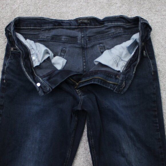 Silver Jeans Zac Mens 36x34 Blue 5-Pocket Cotton Stretch Straight Leg Grunge - Picture 10 of 14